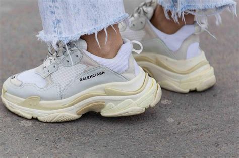 chunky white dad sneakers.